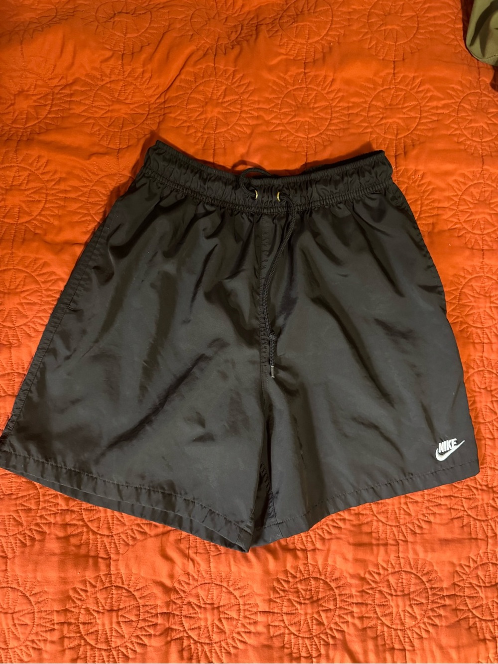 Nike Black Shorts with White Swoosh Tag